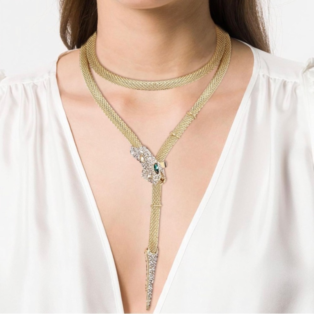 Snake Gold Rhinestone Necklace/Belt - Picture 4 of 8